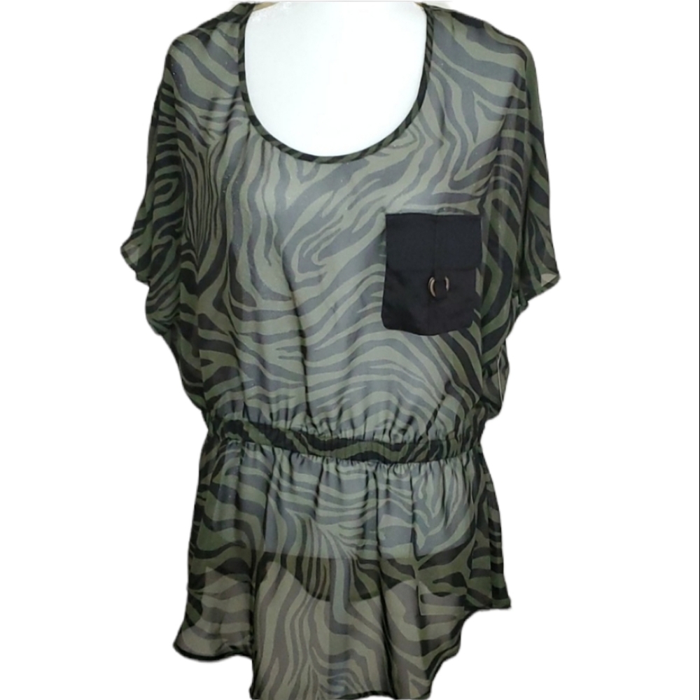 Zibra Print Sheer Top
